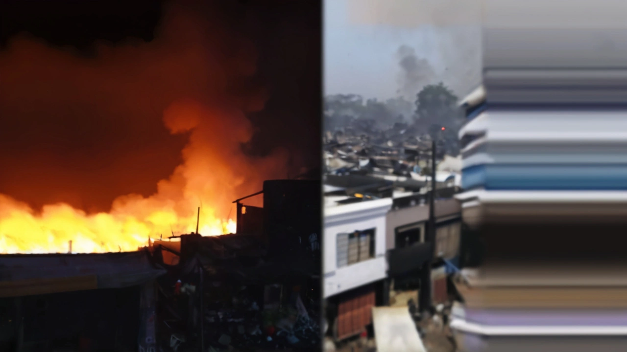 Early Morning Blaze Ravages Toi Market in Kibra, Nairobi - Photos Inside